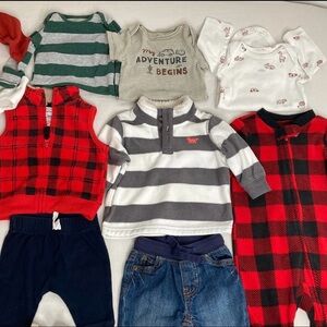 Carter’s , lot of newborn baby boy clothes 0-9 months